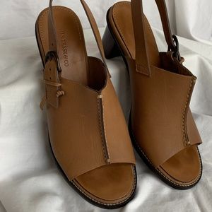 HS Trask Slingback Leather Open Toe Shoes 8-1/2W